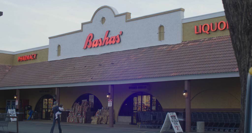 A Basha's grocery store facade as seen in a shot from For the Love of Jessee