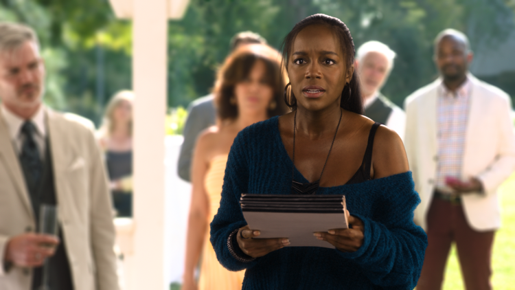 Actress Aja Naomi King in a finished VFX shot from A Little White Lie