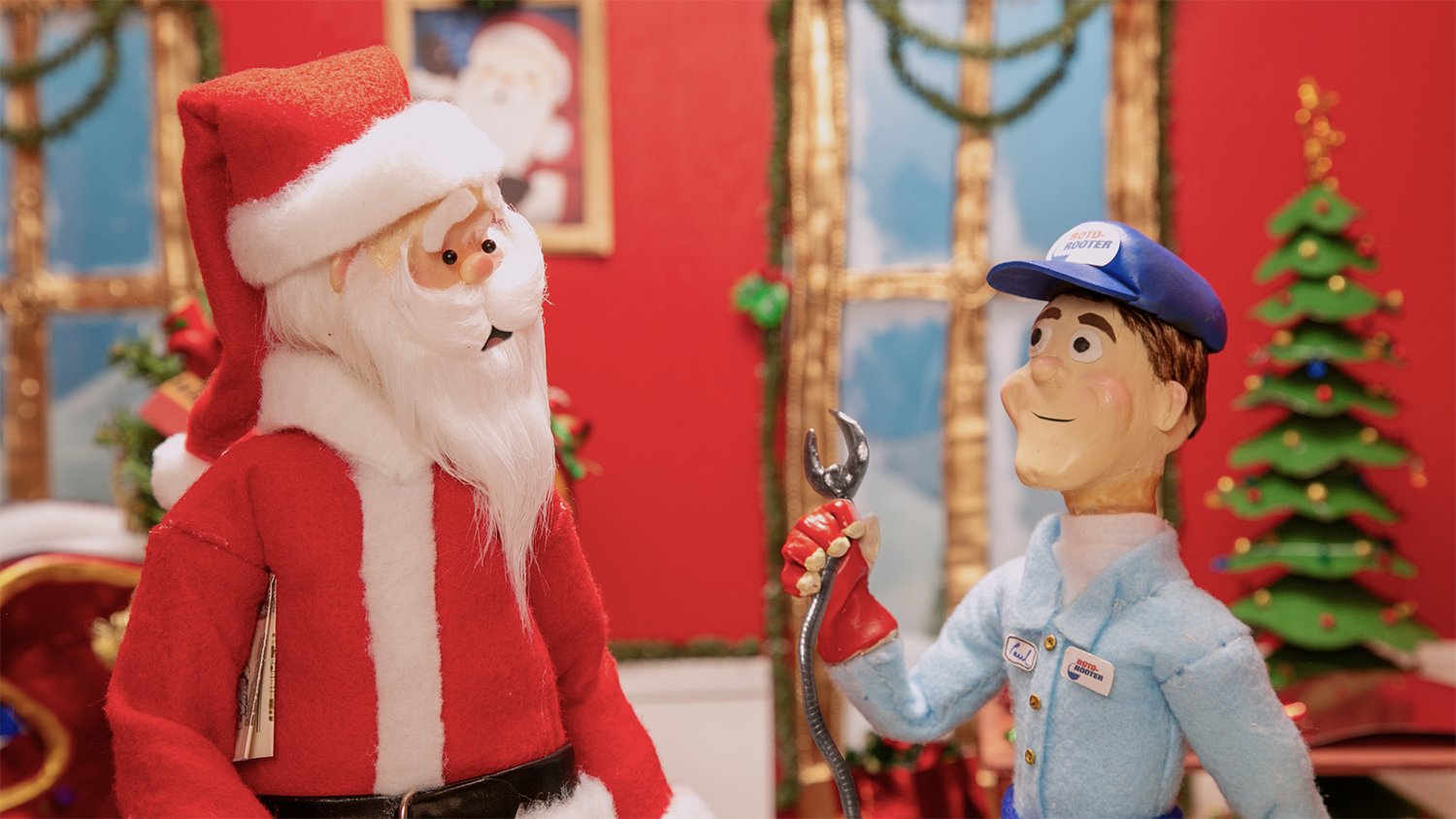Santa and the Roto Rooter man with VFX completed by Foxtrot X-Ray