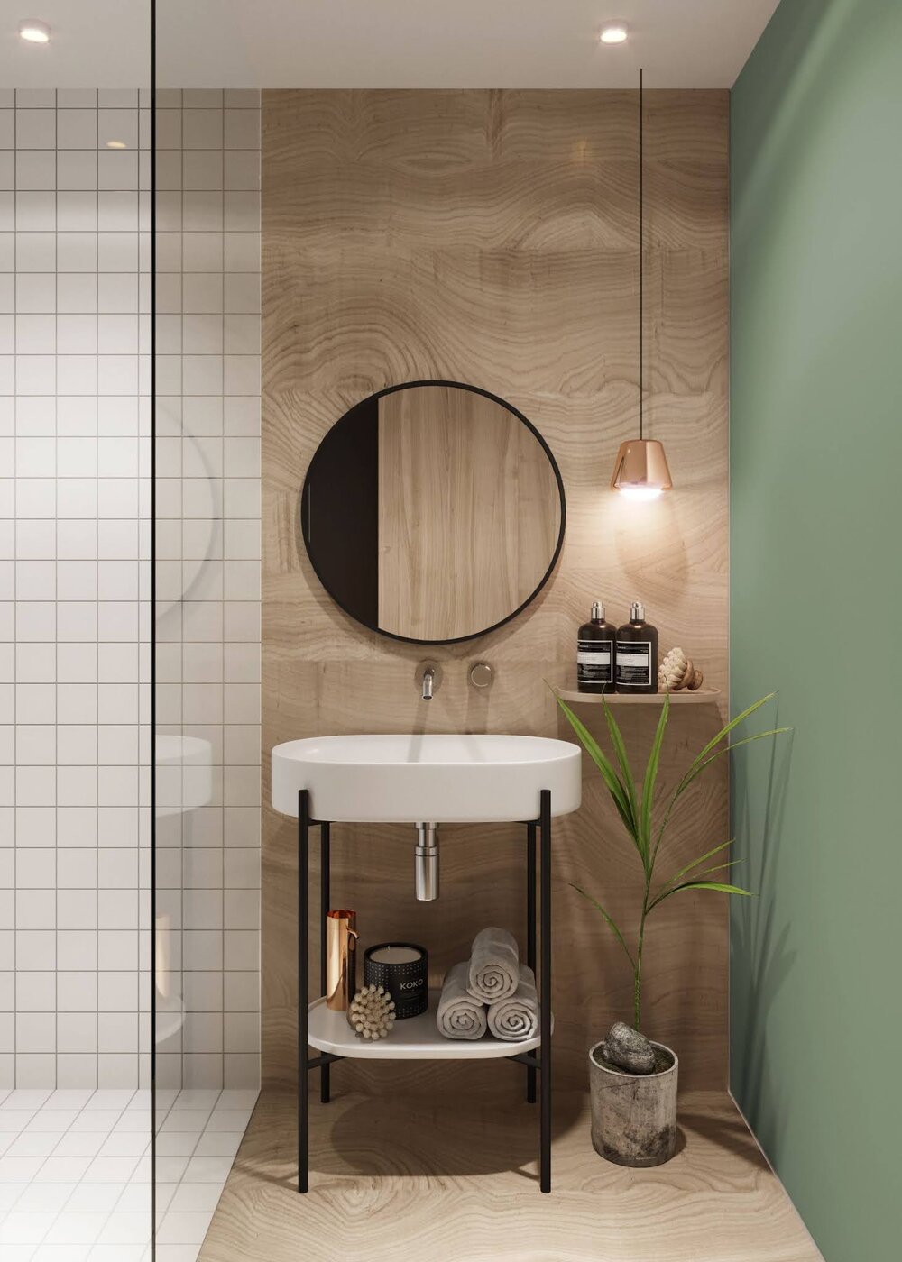 ilaria fatone inspirations - une salle de bains mixant couleurs et matériaux