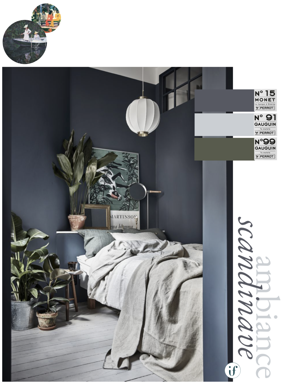 ilaria fatone x perrot - paint brand inspired by impressionistes- blue bedroom