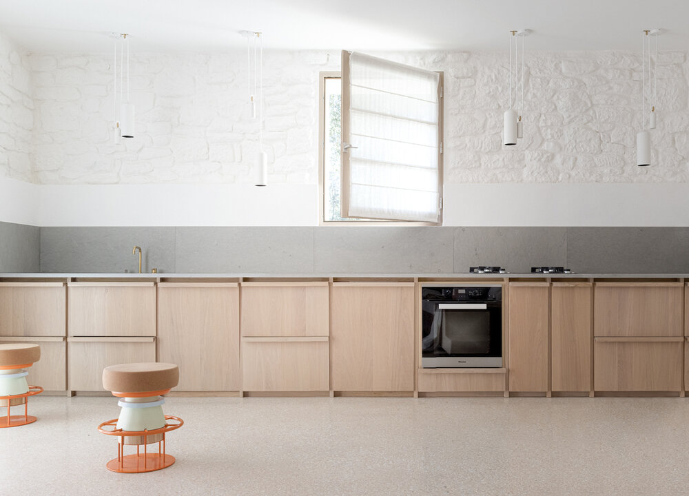 a minimal wooden kitchen