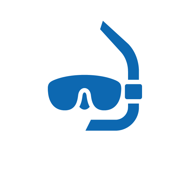 Icon graphic for Quality snorkel equipment, use of kayaks, stand up paddle boards