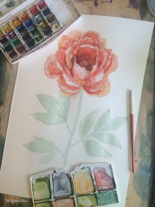 In the Studio:  Sunwashed Floral Watercolors- www.gildedbloom.com
