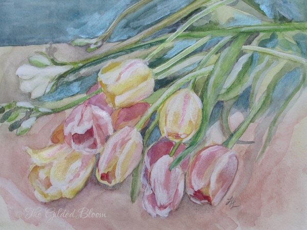 "Cascading Tulips"- www.gildedbloom.com