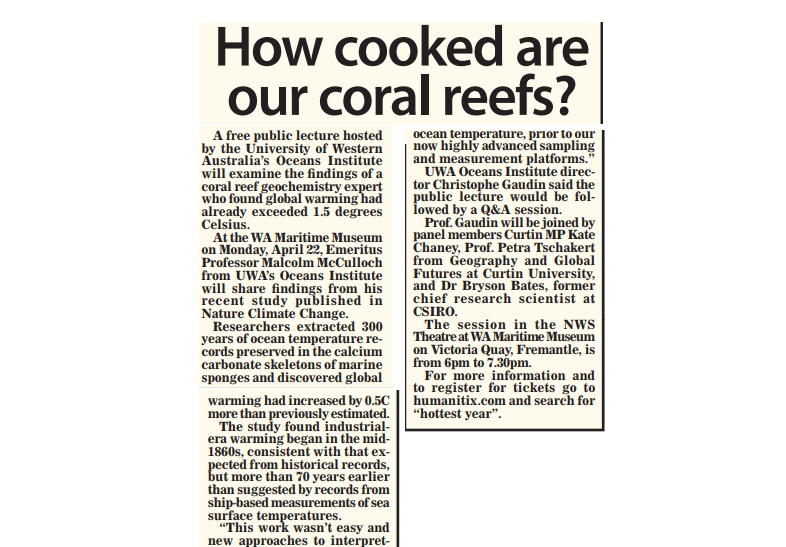 How cooked are our coral reefs? (20 Apr 2024) — Kate Chaney