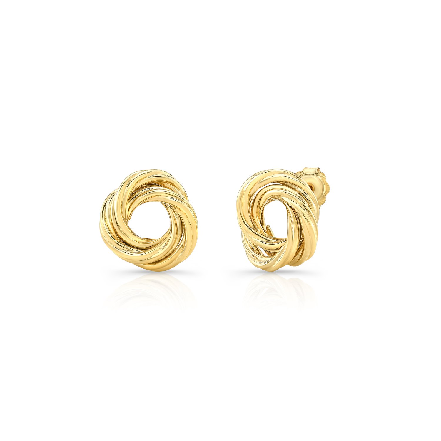14K Yellow Gold Love Knot Earring — Fine Italian Gold Jewelry | Milros ...