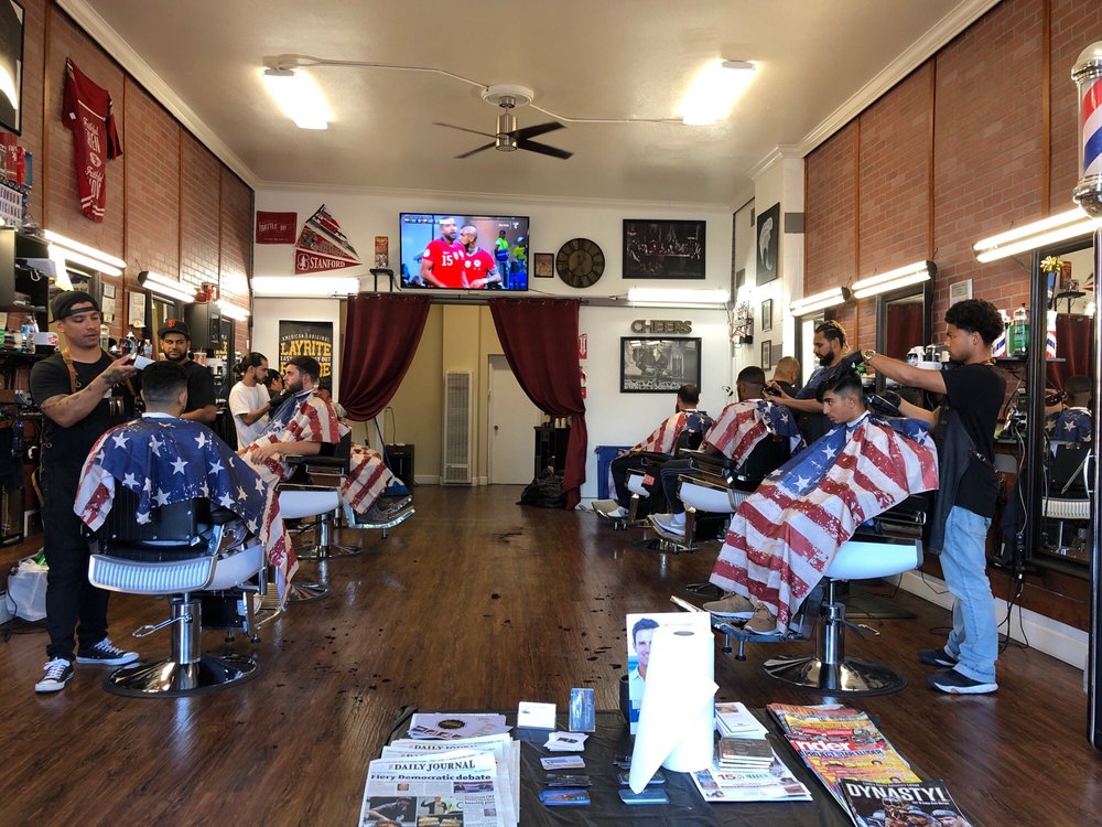 Gents Barbershop Interior with Customers