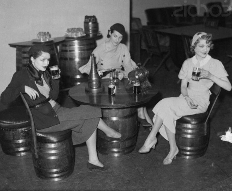 Three Ladies With Drinks