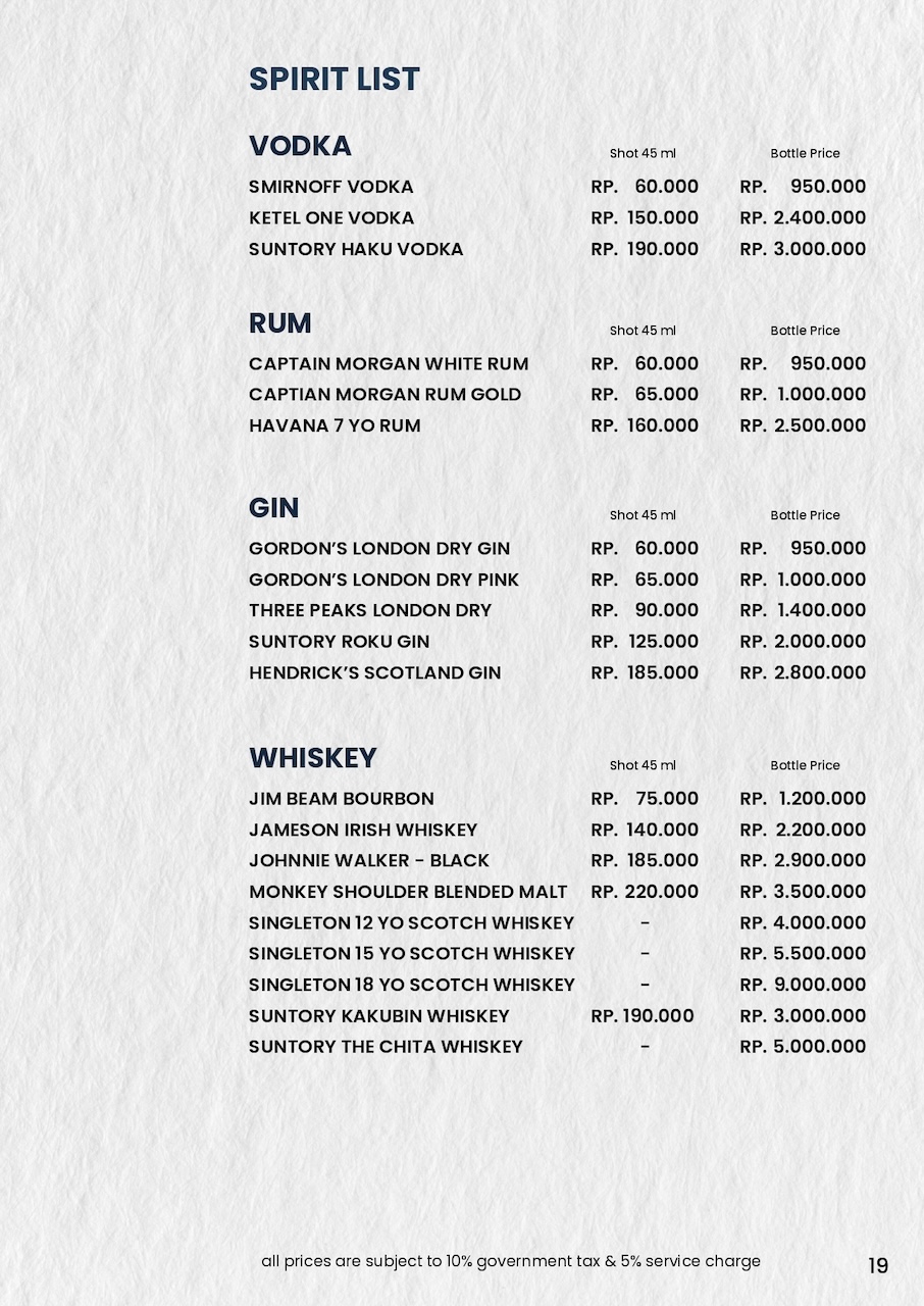 Menu Page 19