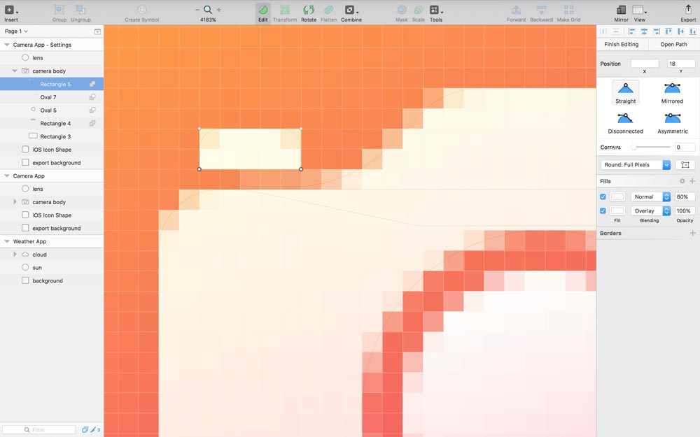 Screenshot: Pixel Perfect Adjustments