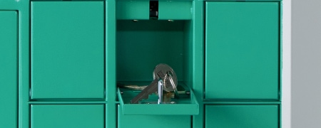 Key in an open locker slot