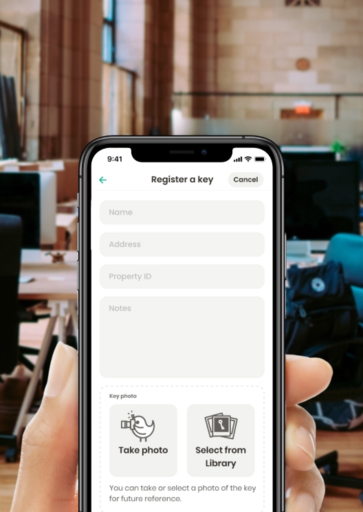 Register a new key on KeyNest app