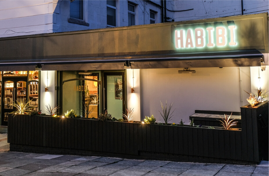 Interior of Habibi restaurant