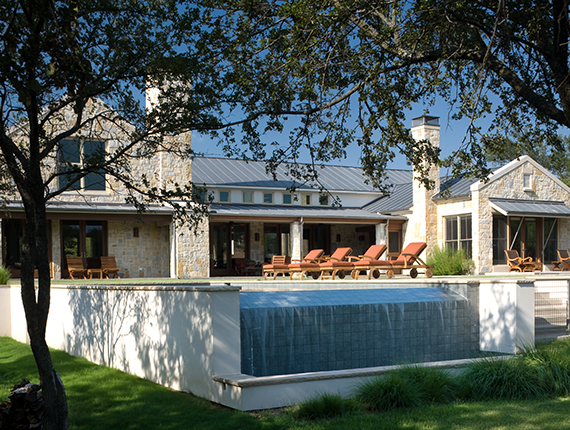 Poolside at Bernbaum/Magadini Architects Texas Hill Country project.